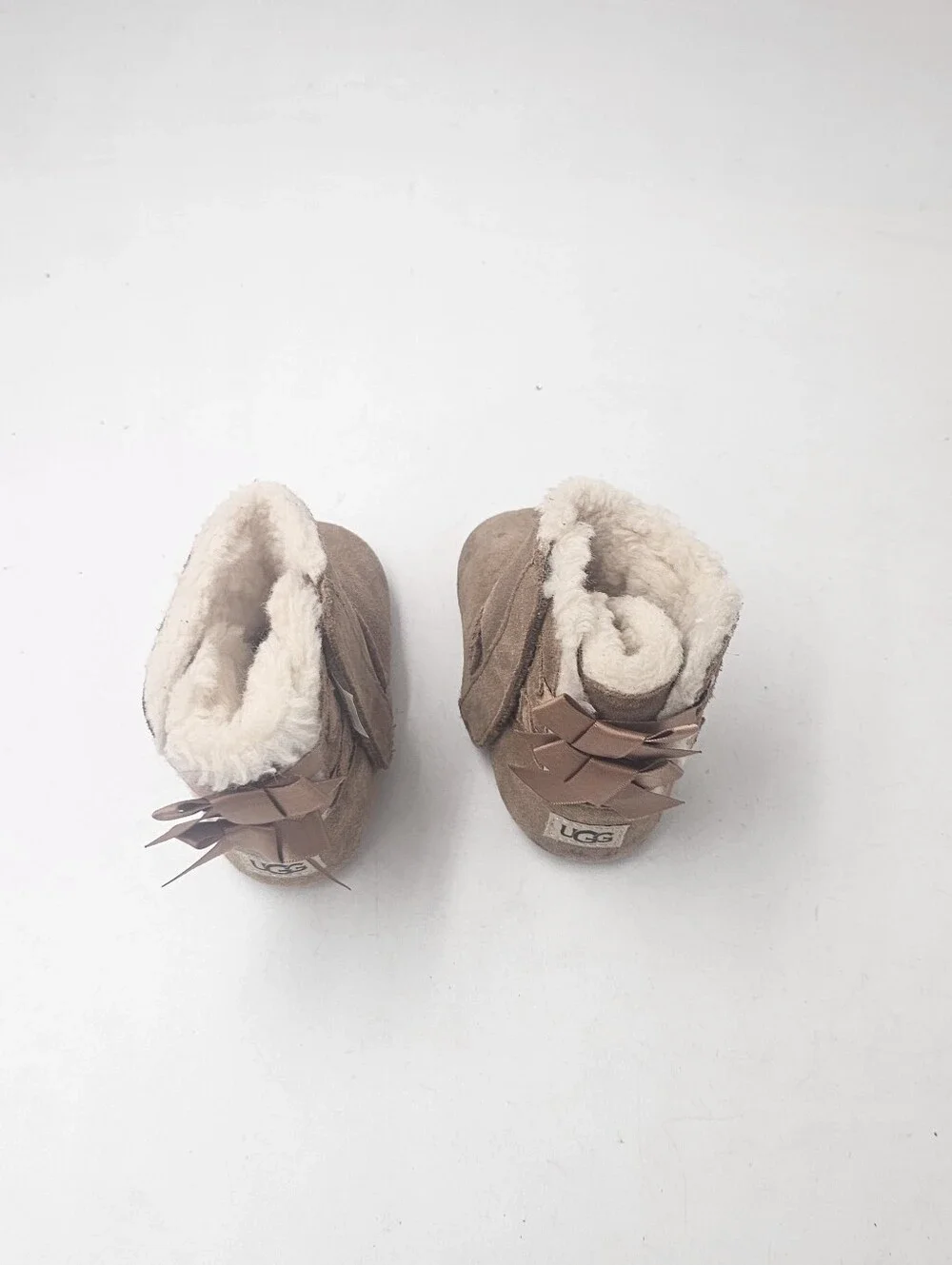 UGG Infant Toddler Classic Suede Shearling Boots Chestnut Brown USA 2/03